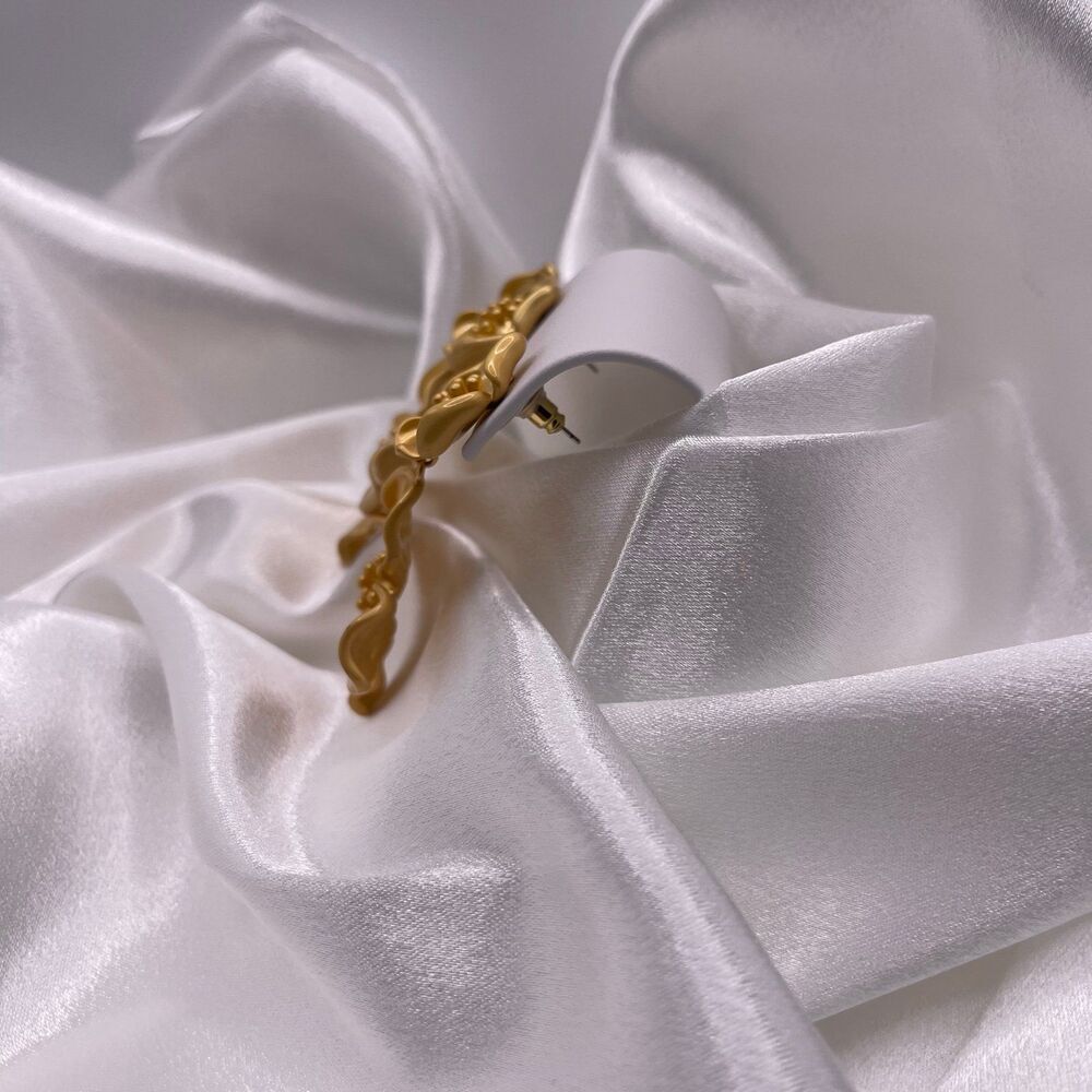 House of Harlow 1960 Matte Gold Blossom Drop Earrings - Picture 6 of 10